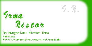 irma nistor business card